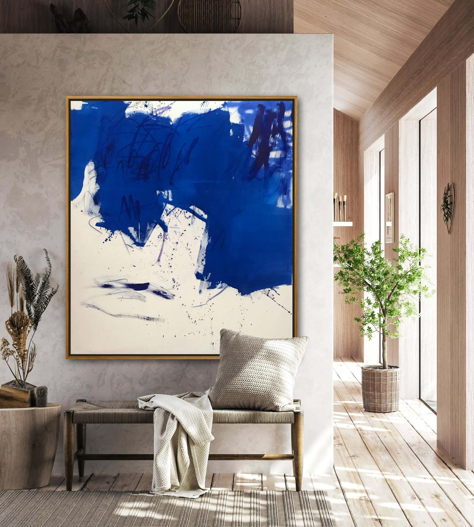 Azur et mer (peinture abstraite) - Painting de Manuela Karin Knaut