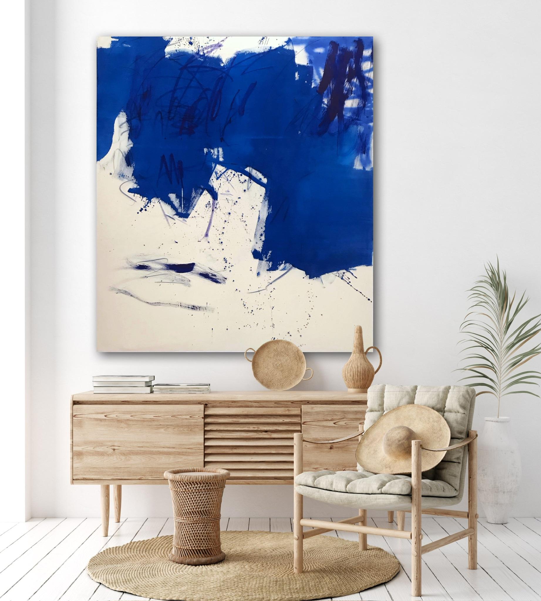 Azur et mer (peinture abstraite) en vente 1