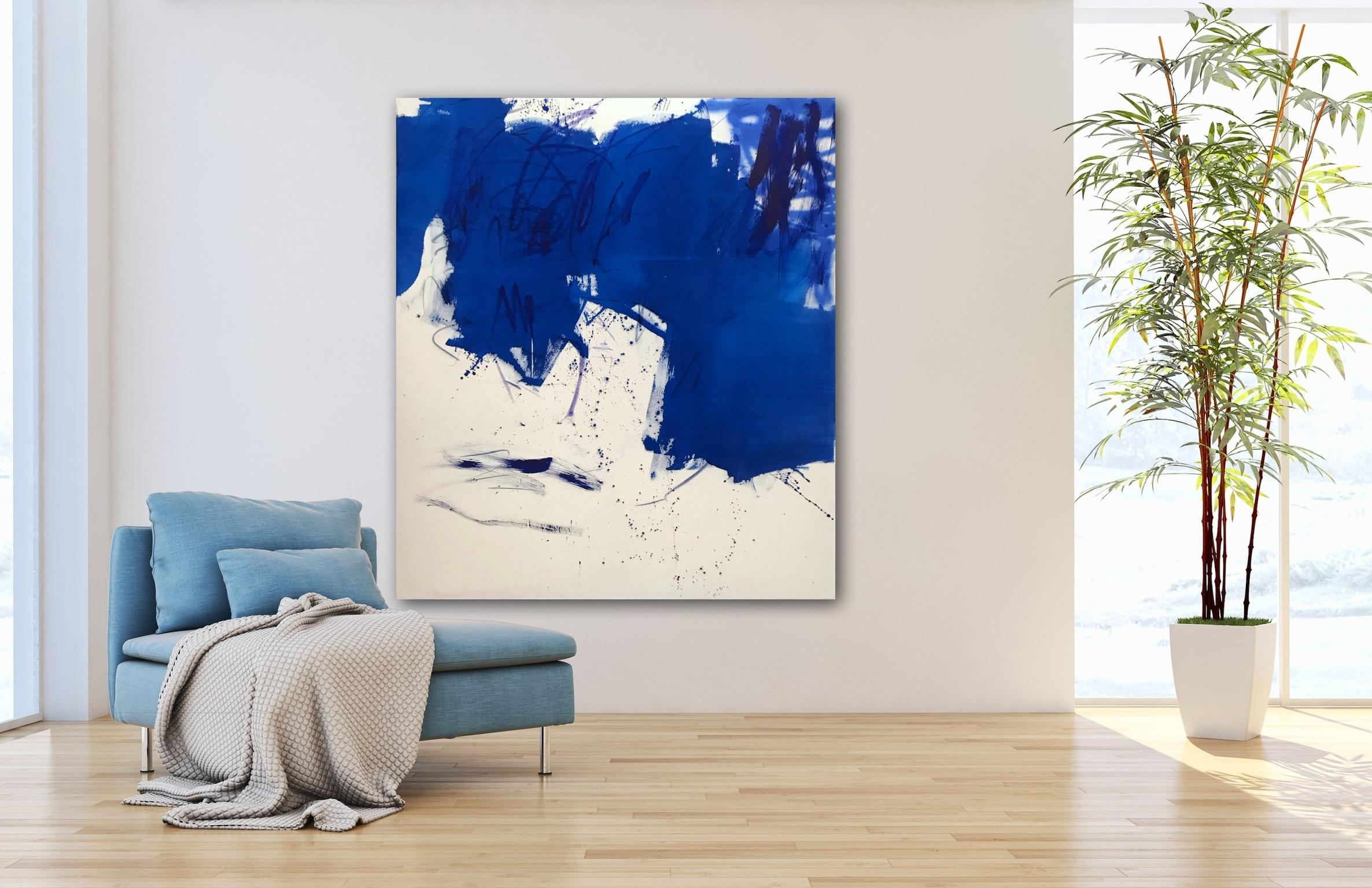 Azur et mer (peinture abstraite) en vente 2