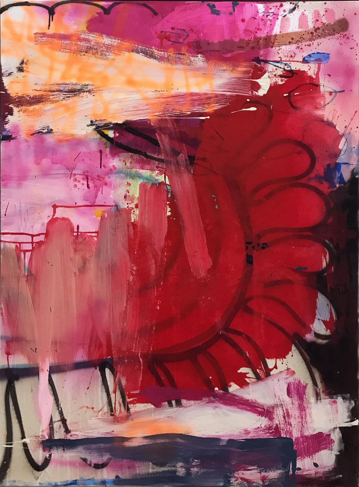 Manuela Karin Knaut Abstract Painting - Begin again - Expressive painting, abstract art, Contemporary Art, 21stC, red