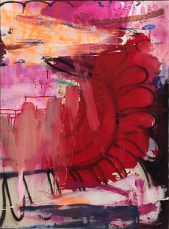 Begin again - Expressive painting, abstract art, Contemporary Art, 21stC, red