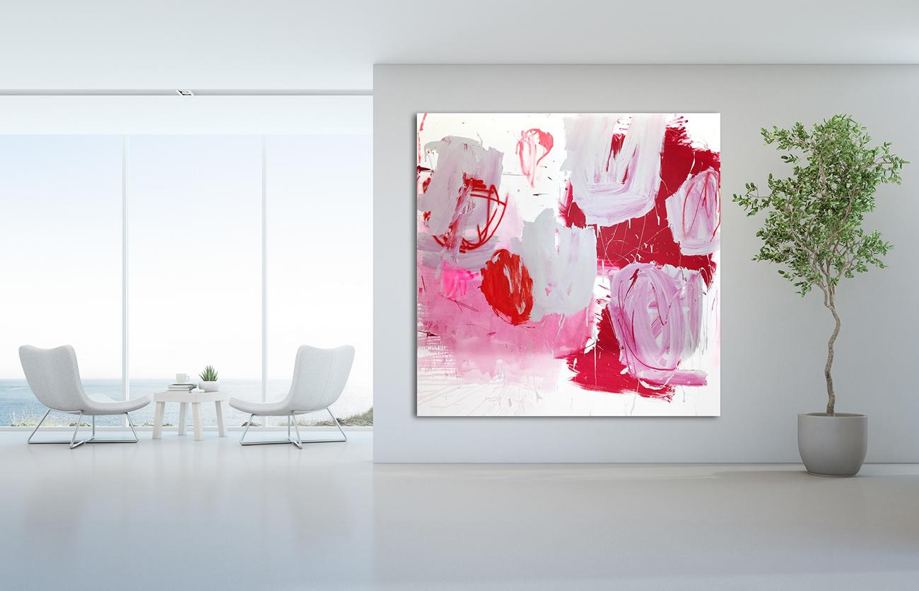 Cherry Pie 1 (pittura astratta) - Painting Astratto di Manuela Karin Knaut