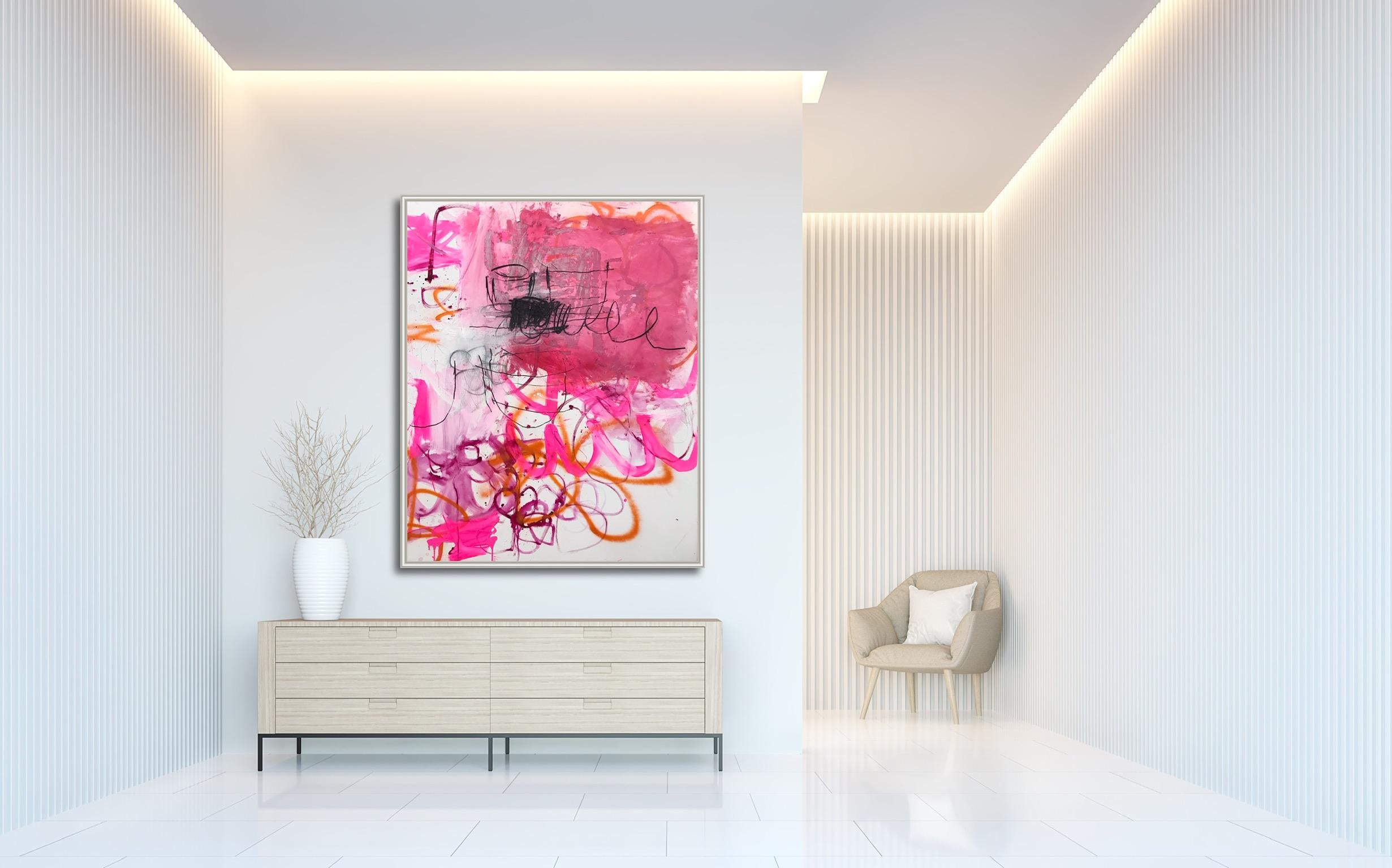 Floral encounters, suddenly (Abstract painting) - Painting by Manuela Karin Knaut