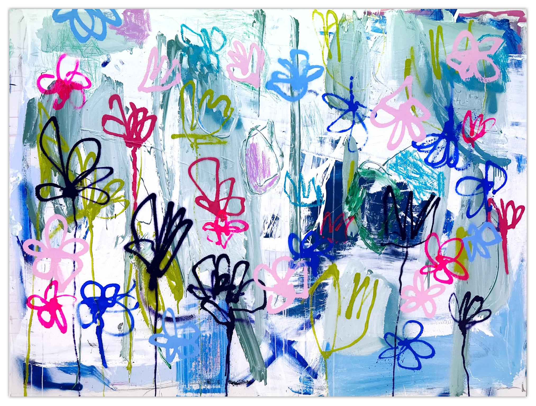 Manuela Karin Knaut Abstract Painting – Freie Blumen für alle (Abstrakte Malerei)