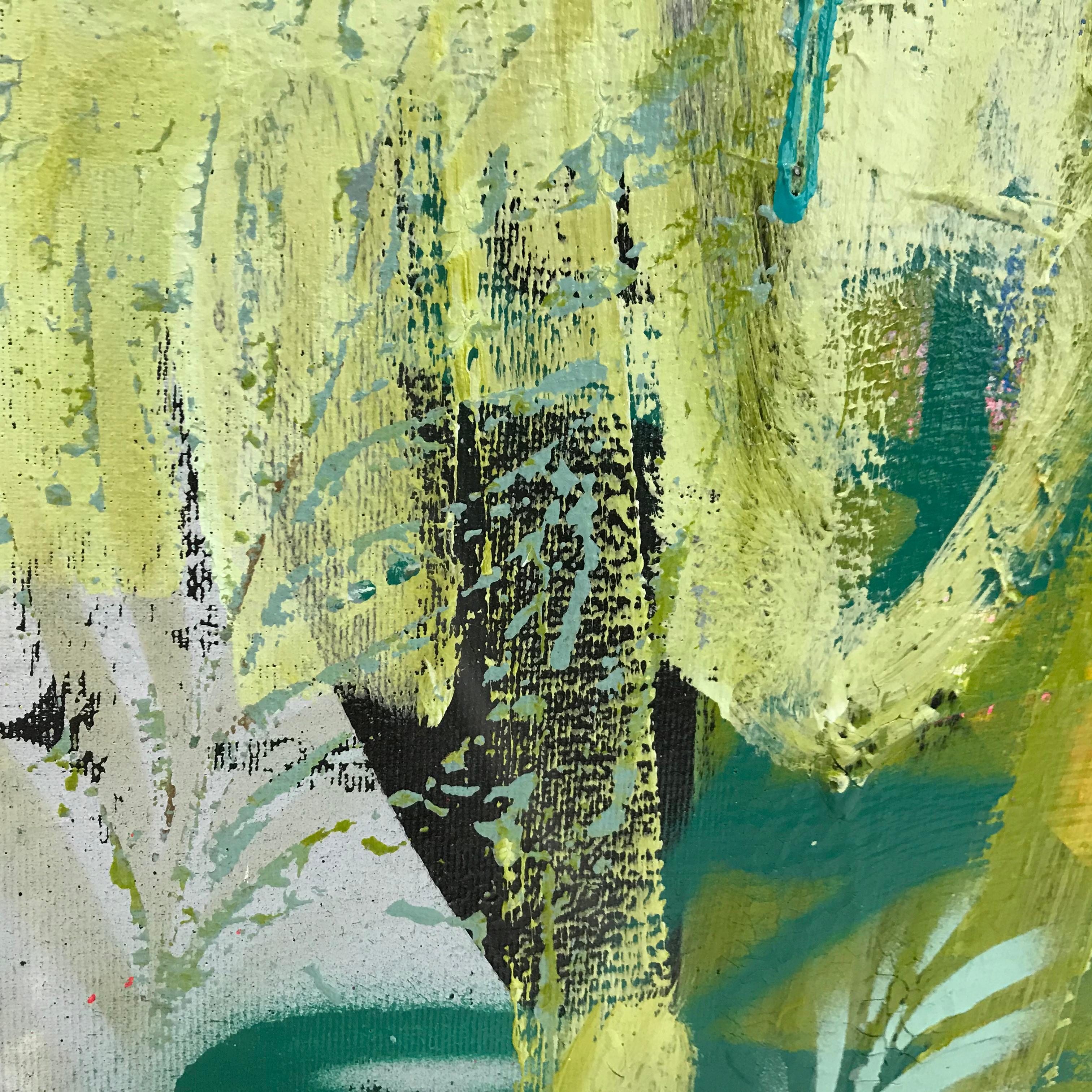 Jardin - Jungle, Garden, expressive painting, abstract, Contemporary Art, green For Sale 2