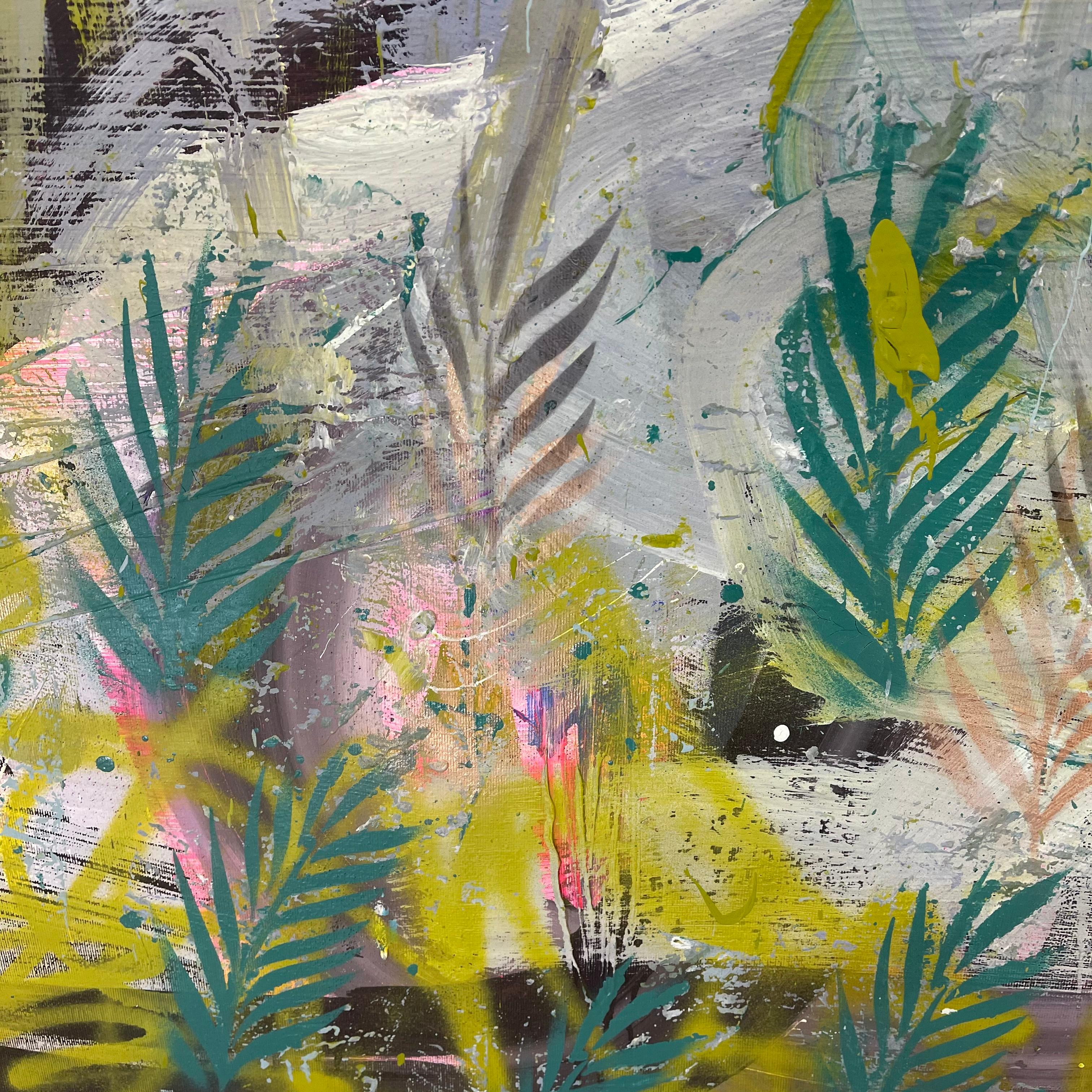 Jardin - Jungle, Garden, expressive painting, abstract, Contemporary Art, green - Abstract Expressionist Painting by Manuela Karin Knaut