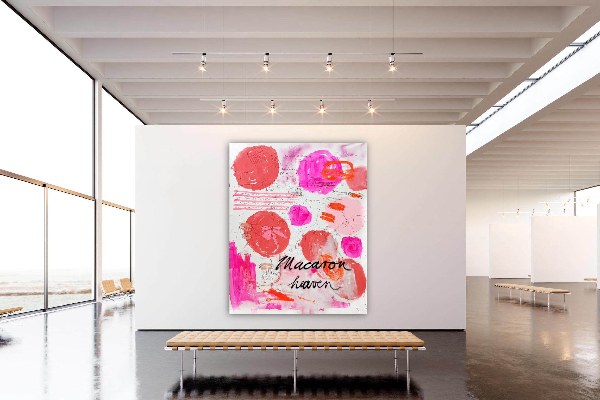 Macaron Heaven (Abstract painting) - Pink Abstract Painting by Manuela Karin Knaut