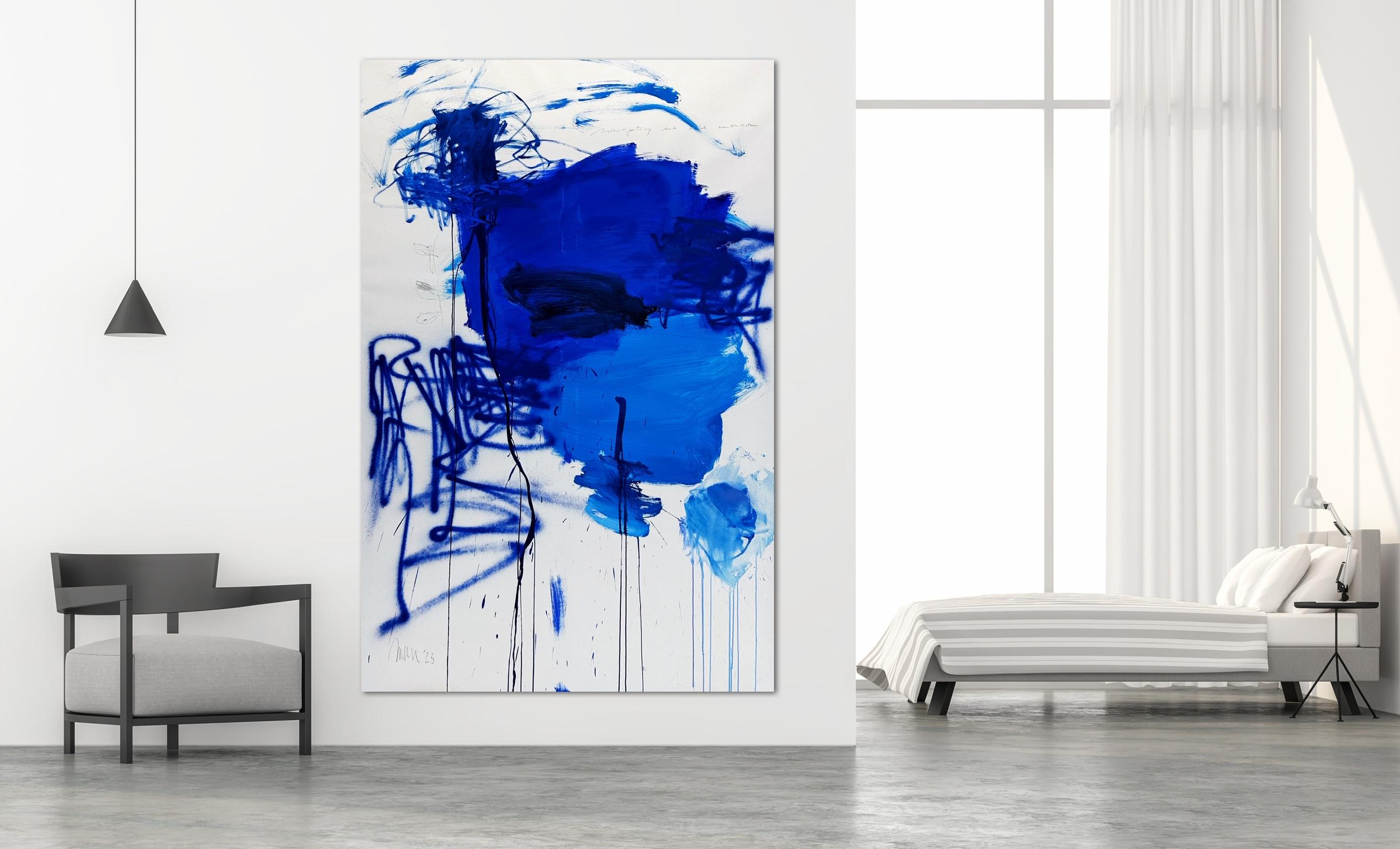 Navigare nell'ignoto (Pittura astratta) - Painting di Manuela Karin Knaut