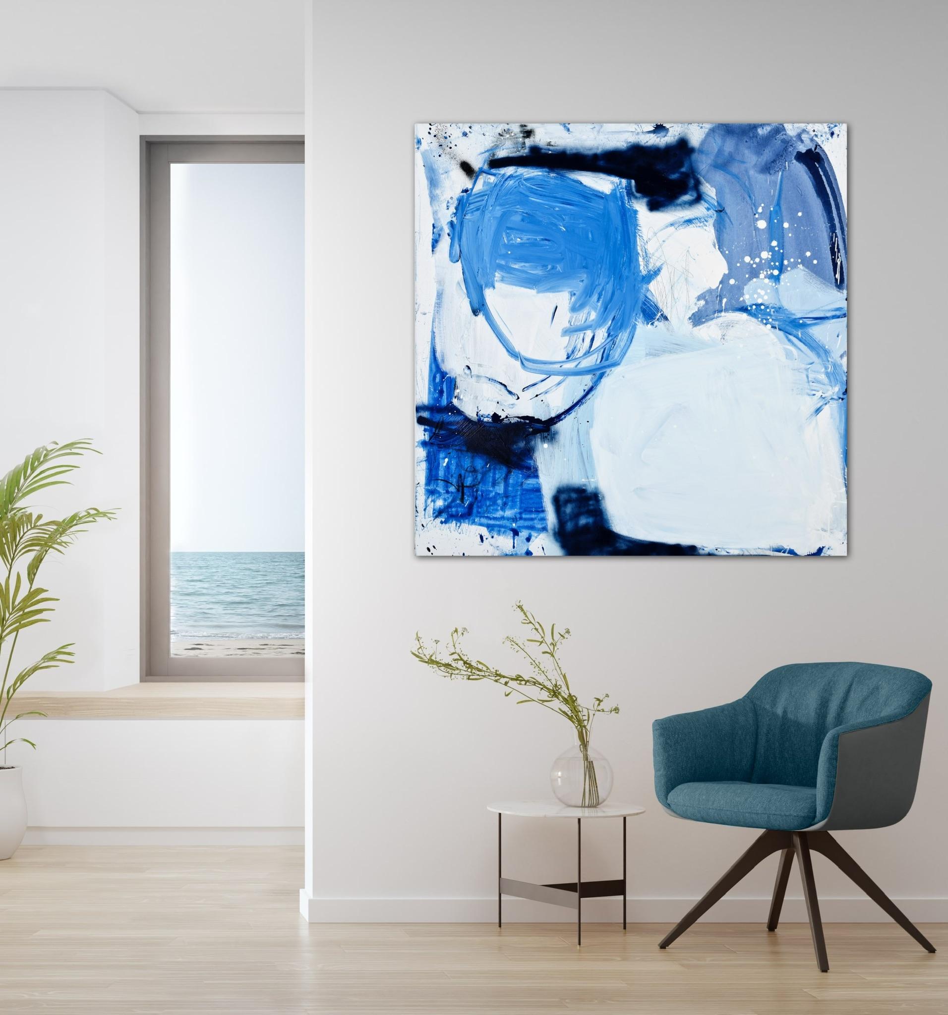 Direttamente dalla fonte (Pittura astratta) - Abstract Painting Blu di Manuela Karin Knaut