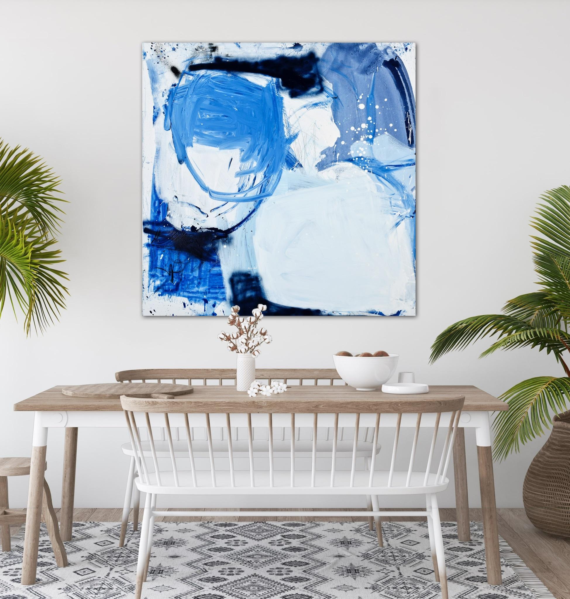 Right from the source (Abstract painting) - Blue Abstract Painting by Manuela Karin Knaut