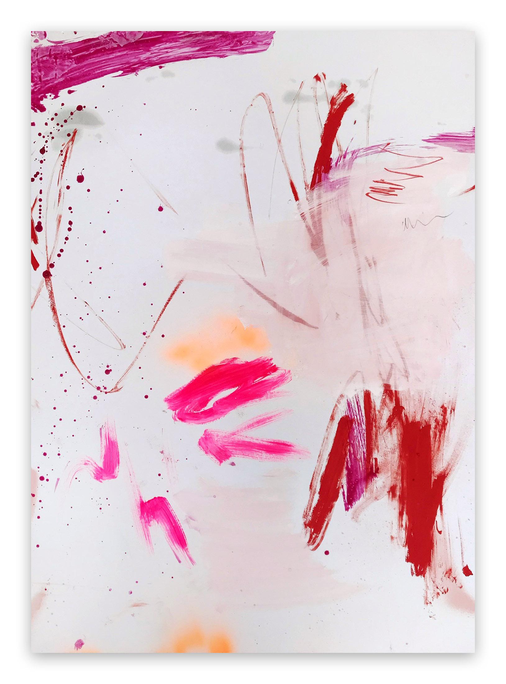Manuela Karin Knaut Abstract Painting - Rosy cheeks and bubbly 2 (Abstract work on paper)