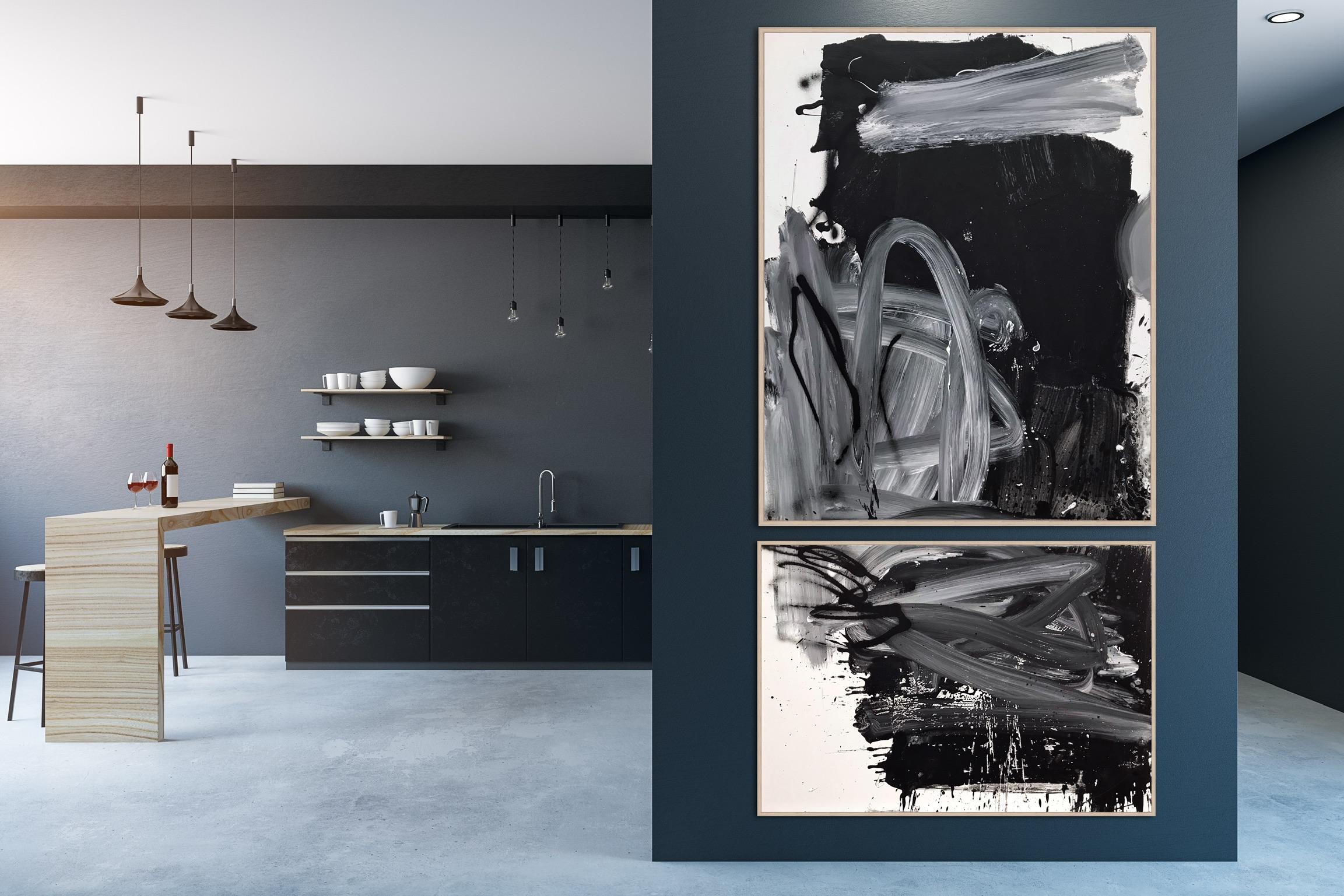 Soft Punk 3 (pittura astratta) - Abstract Painting Nero di Manuela Karin Knaut