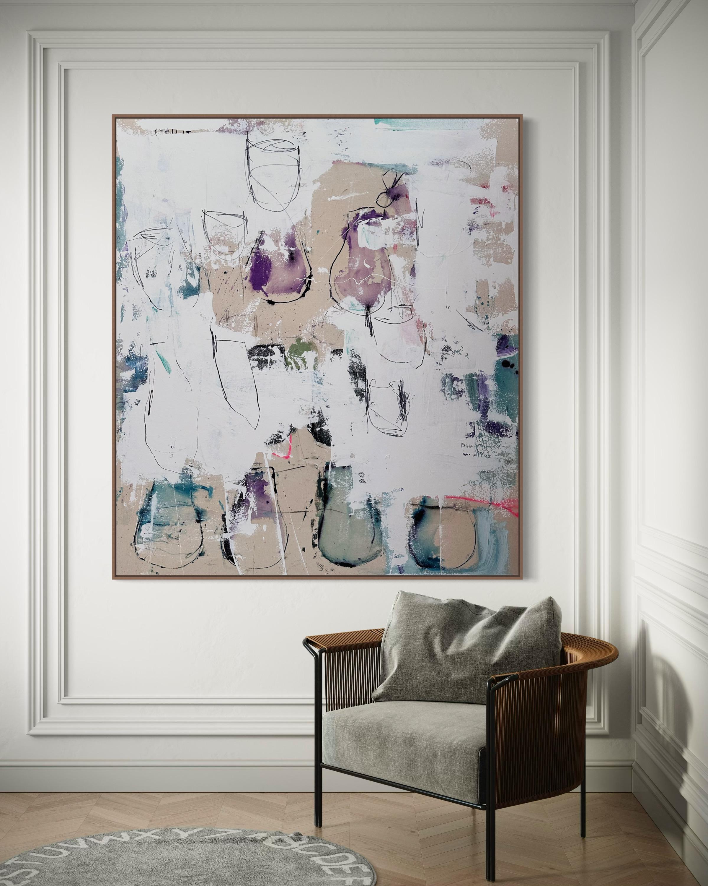 Tables and friends (Abstract Painting) For Sale 2