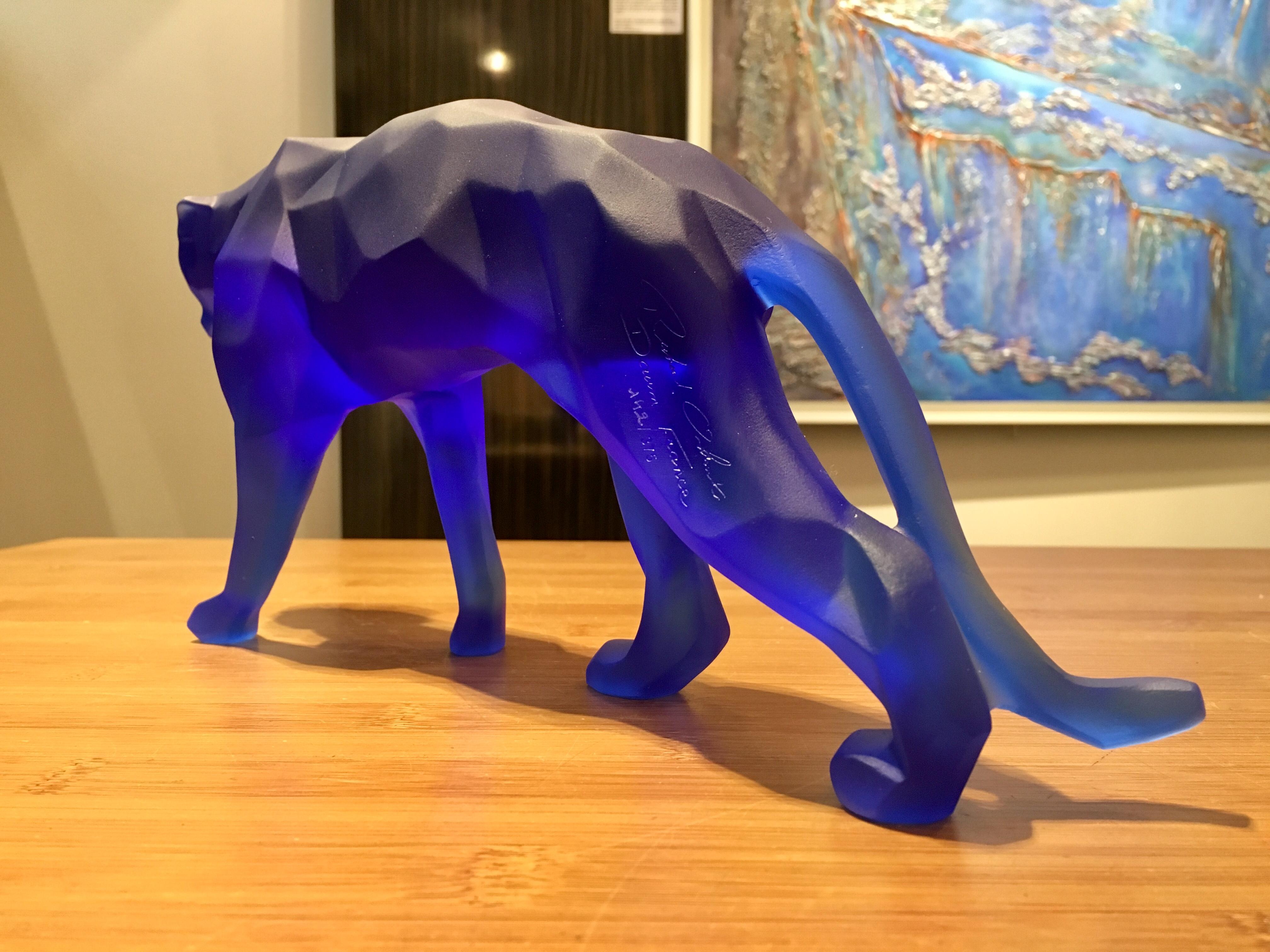 Français Fabrication Daum, « Wild Panther » en pâte de cristal de Richard Orlinski, 2018