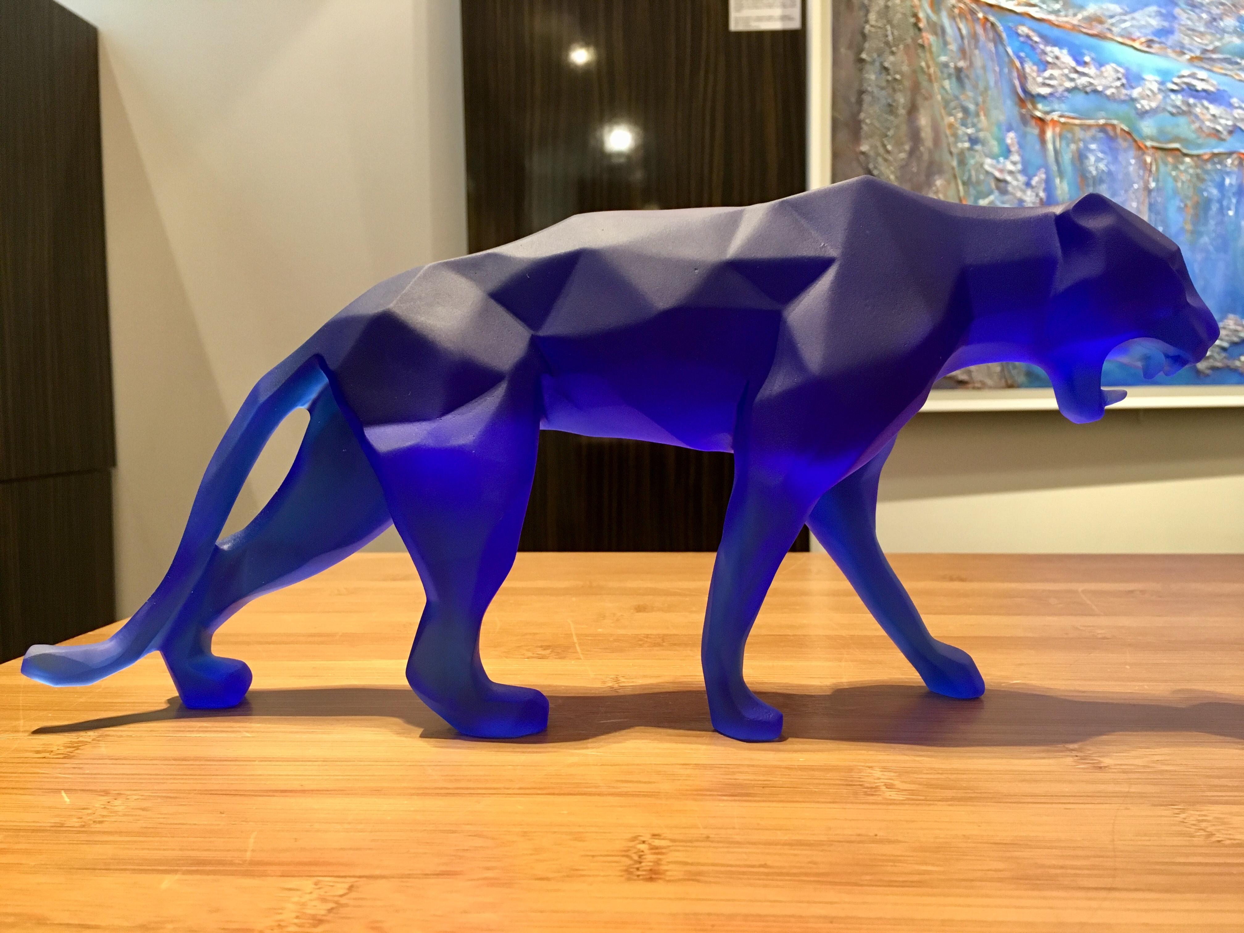 XXIe siècle et contemporain Fabrication Daum, « Wild Panther » en pâte de cristal de Richard Orlinski, 2018