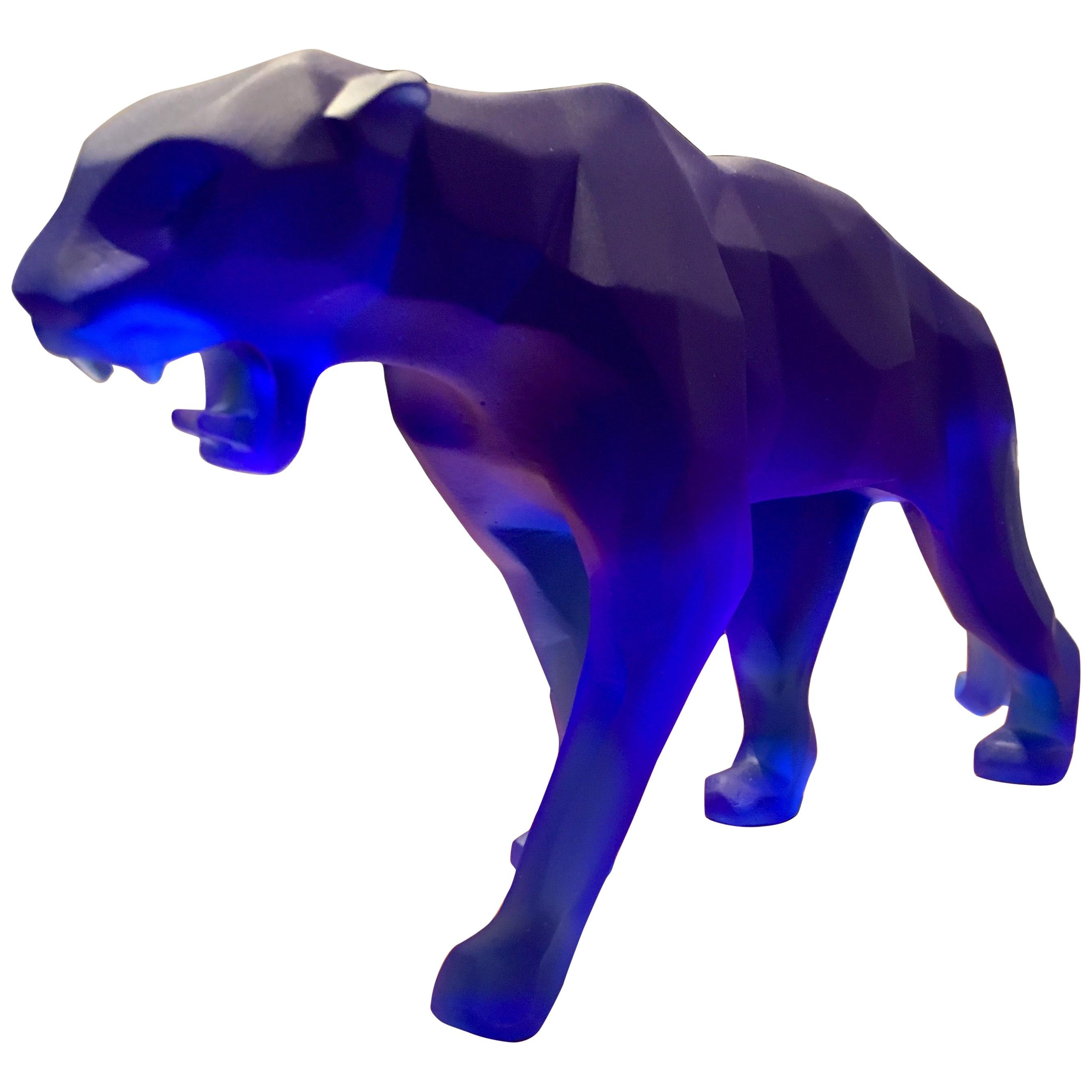 Fabrication Daum, « Wild Panther » en pâte de cristal de Richard Orlinski, 2018