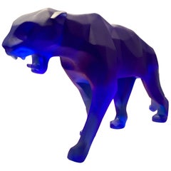 Fabrication Daum, « Wild Panther » en pâte de cristal de Richard Orlinski, 2018