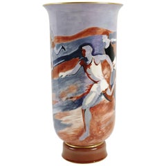 Manufacture de Sèvres, Large Vase Decorated with "Runners", Art Deco, 1933