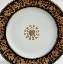 Manufacture de Sevres Porcelain Cabinet Plate, 1855. Cobalt Blue and Gilt
