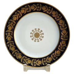  Manufacture de Sevres Porcelain Cabinet Plate, 1855. Cobalt Blue and Gilt