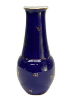 Manufacture de Sevres Porcelain Cobalt Blue & Gilt Vase, 1926
