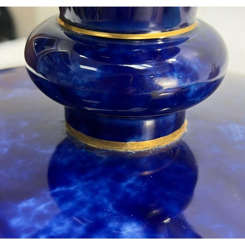 Manufacture Dore a Sevres Porcelain Large Cobalt Blue Tazza, 1900 1