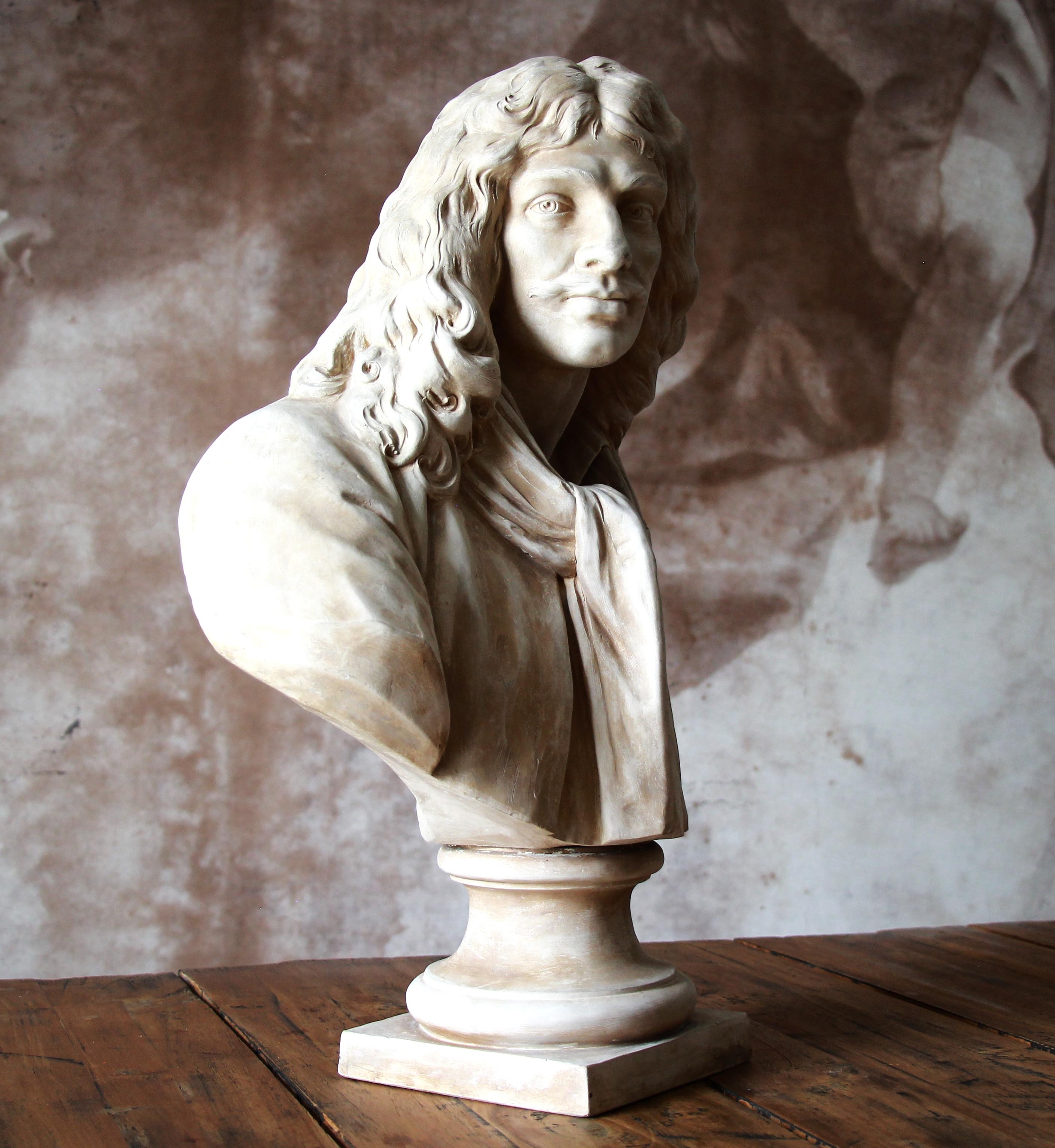 Sèvres terracotta Bust Sculpture of Moliere after Jean Antoine Houdon For Sale 1