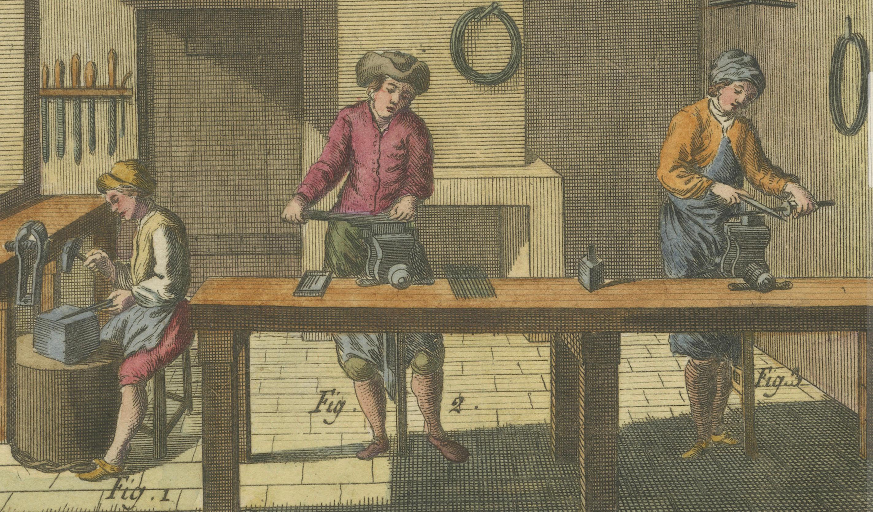 Manufacture of Fish Hooks aus dem 18. Jahrhundert, graviert, 1793 (Graviert) im Angebot