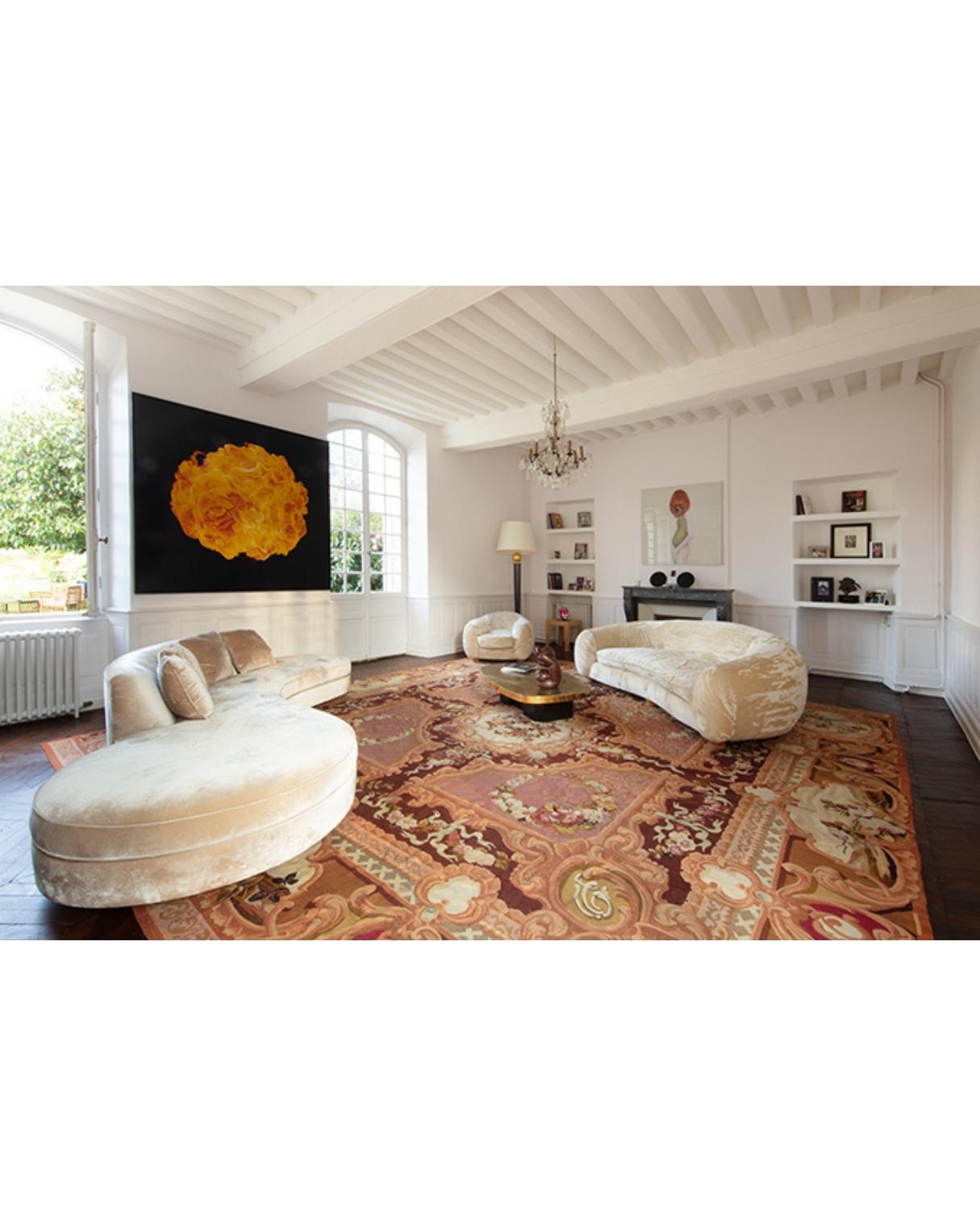 Hand-Knotted Mid 19th Century Aubusson Rug - Manufacture of Jean-Jacques Sallandrouze For Sale