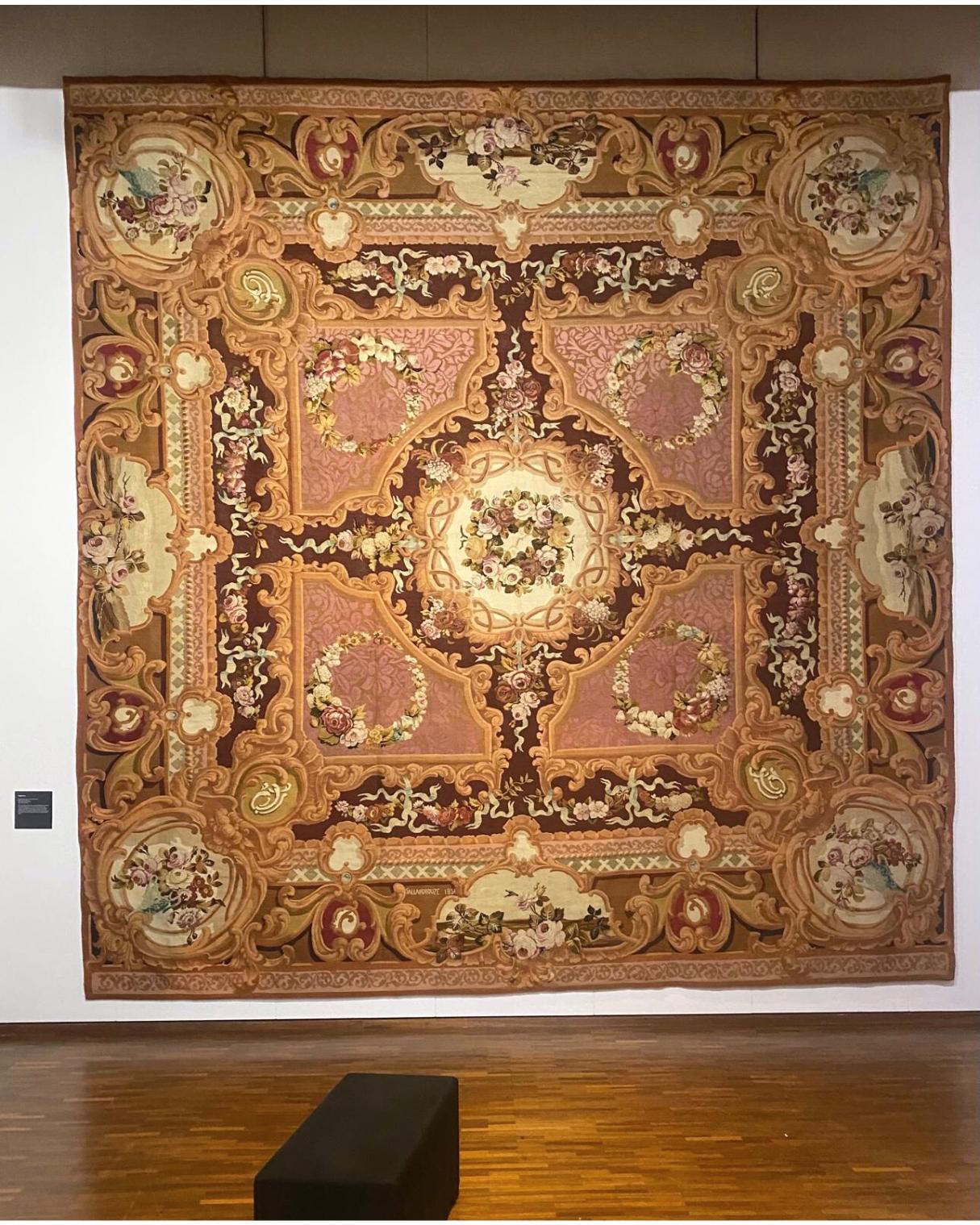Wool Mid 19th Century Aubusson Rug - Manufacture of Jean-Jacques Sallandrouze For Sale