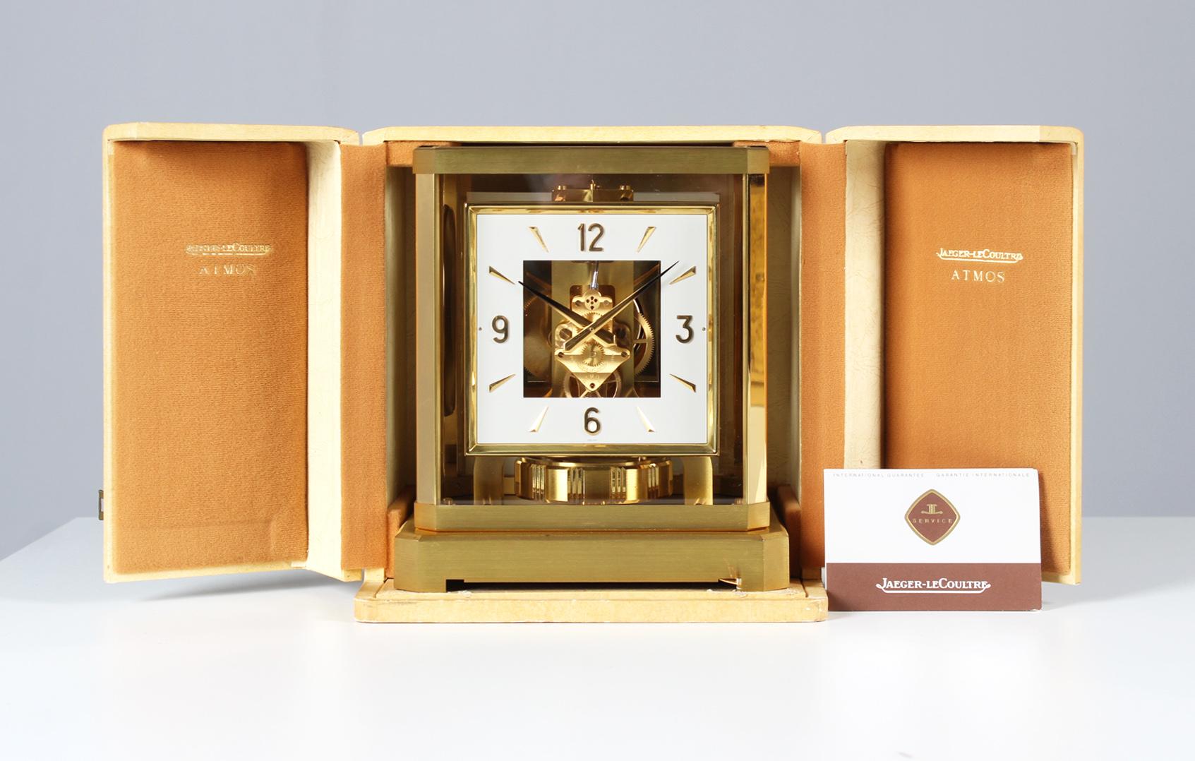Manufactured 1962 Jaeger Lecoultre Atmos Clock with Square Dial, Fullset 4