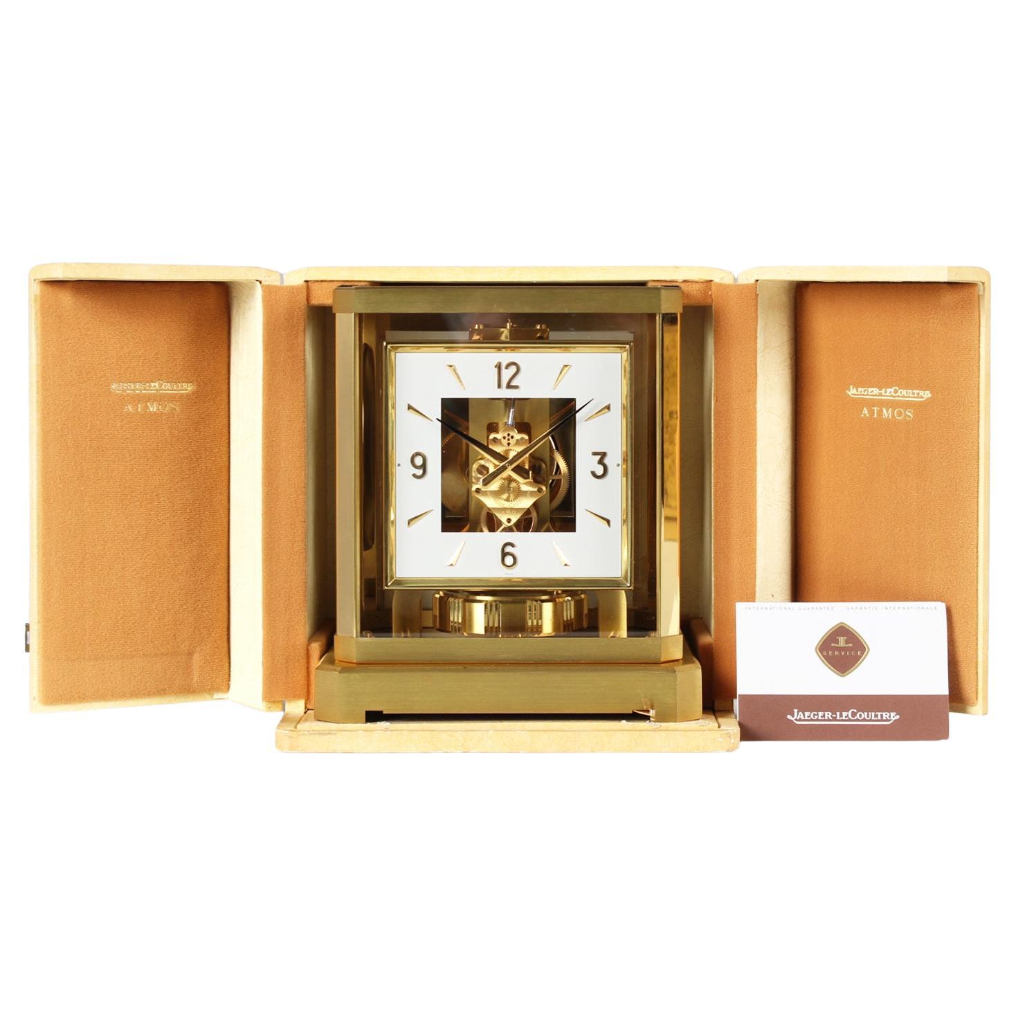 Manufactured 1962 Jaeger Lecoultre Atmos Clock with Square Dial, Fullset