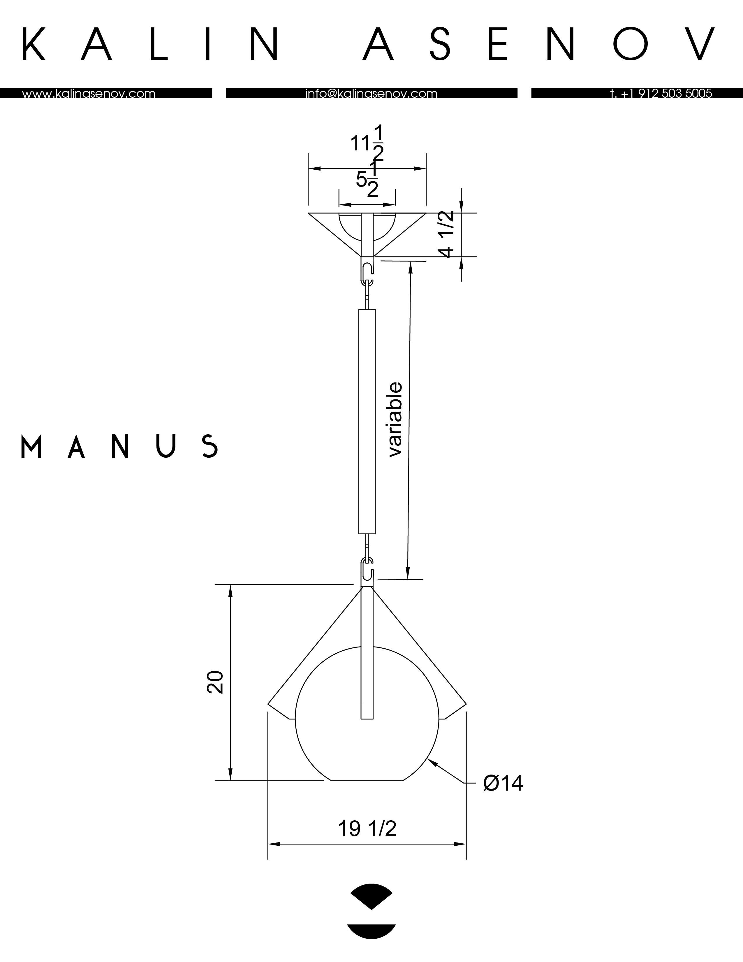 Manus, Brass, Marble, Contemporary Pendant, Kalin Asenov 4