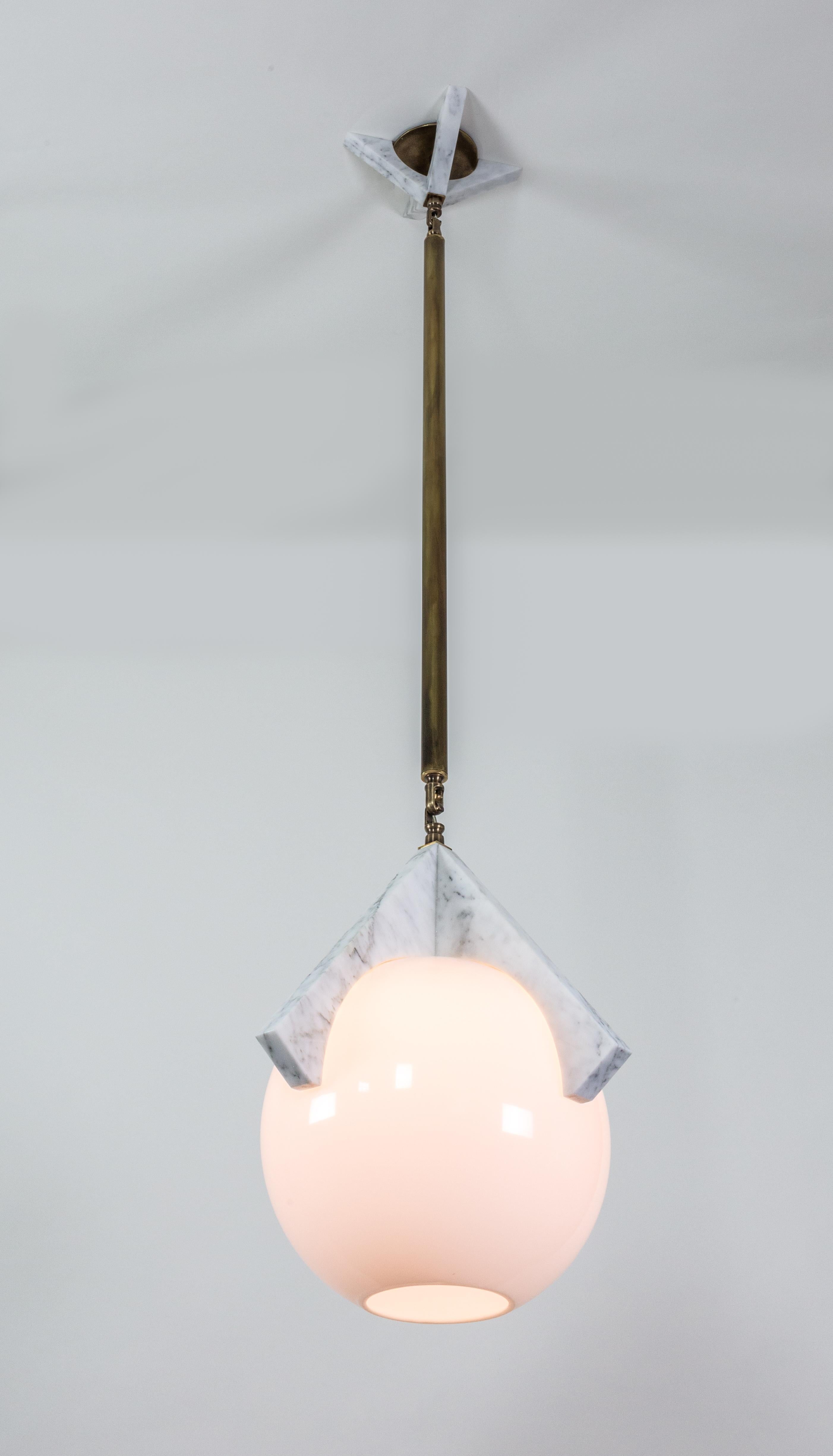 Modern Manus, Brass, Marble, Contemporary Pendant, Kalin Asenov