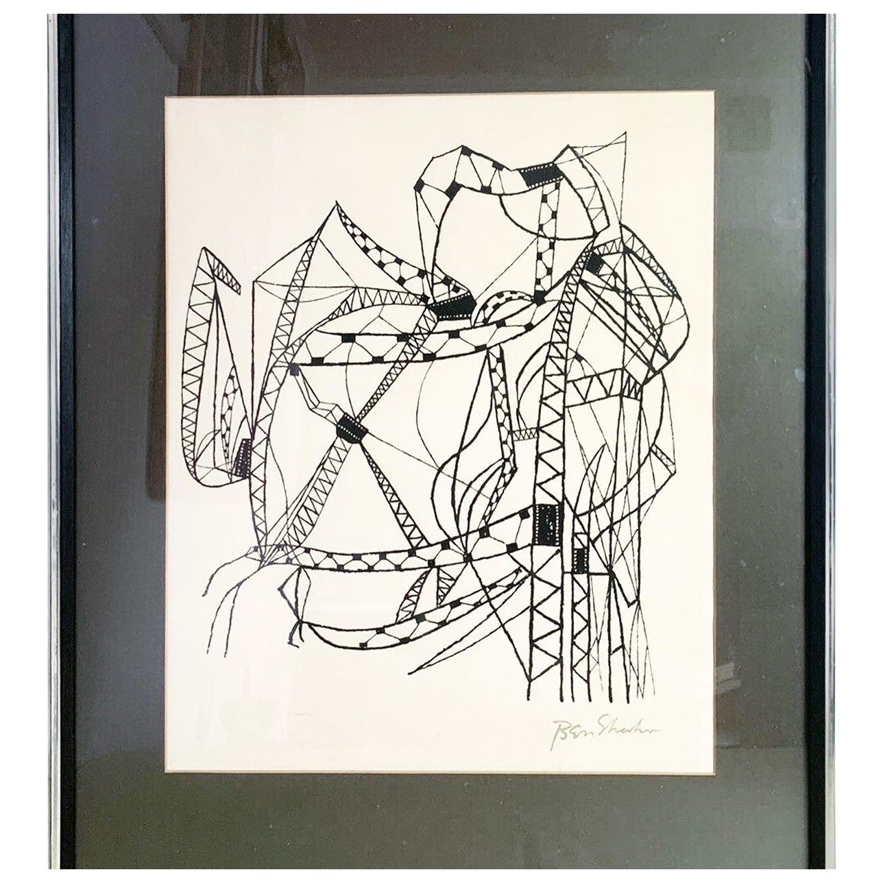 Many Cities from the Rilke Portfolio, Framed Lithograph by Ben Shahn 1968