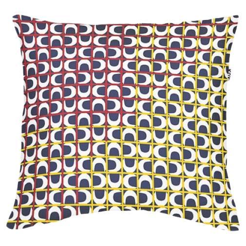 Many Moons Embroidered Resist Print Cushion By Kunaal Kyhaan