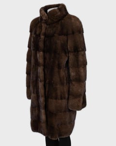 Manzari Brown Mink Fur Coat  Sz.46/ XXL
