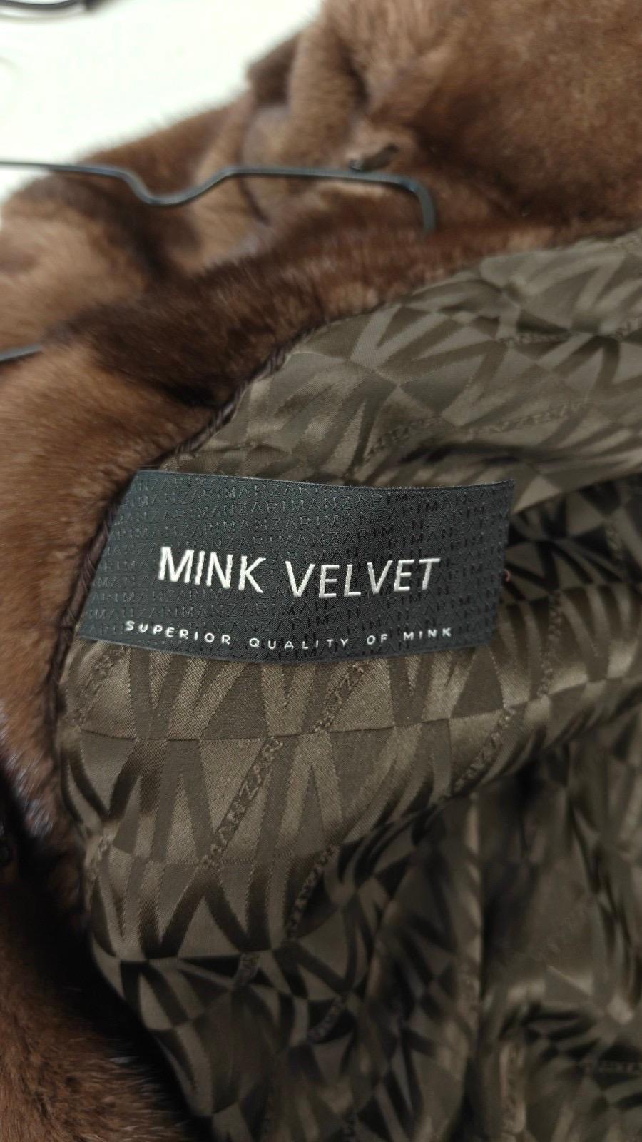 Noir Manzari Manteau de fourrure de vison marron  46/ XXL en vente