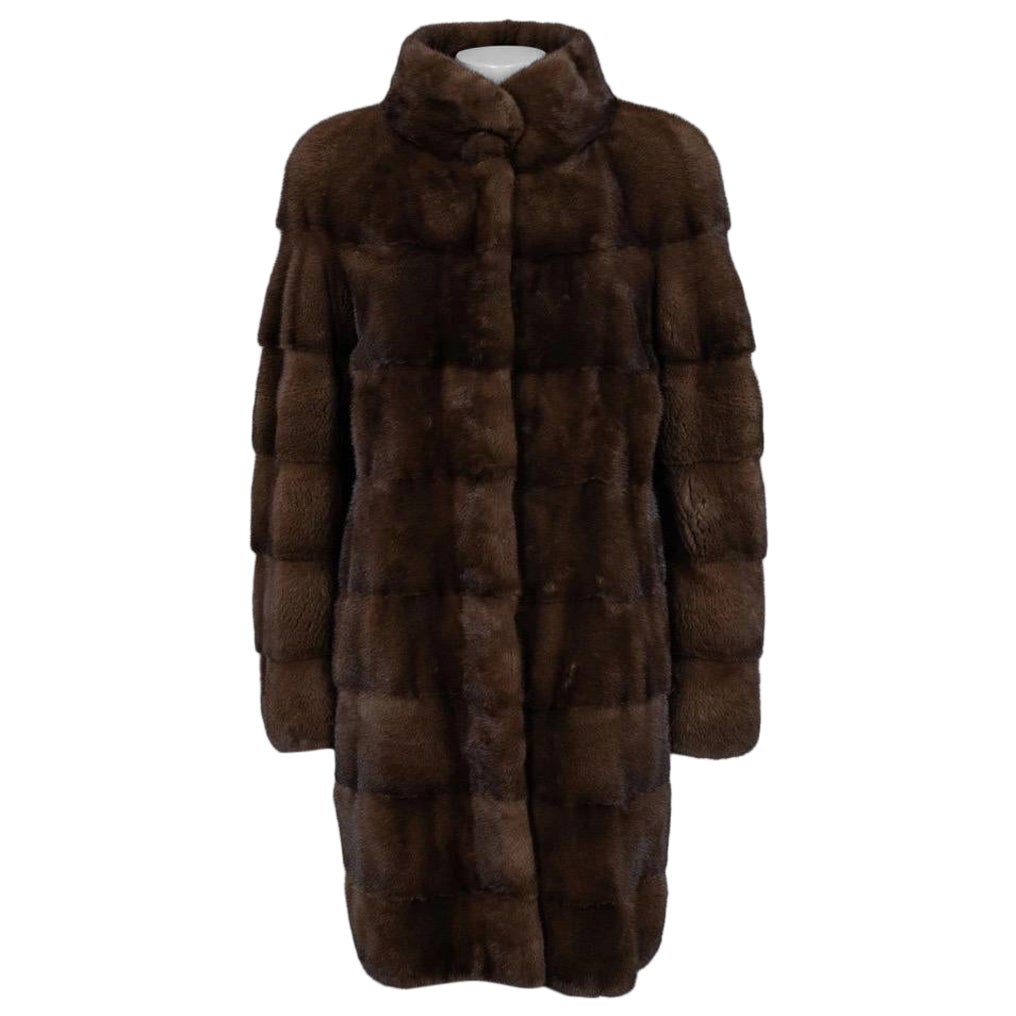 Coates in pelliccia di visone marrone Manzari  Sz.46/ XXL