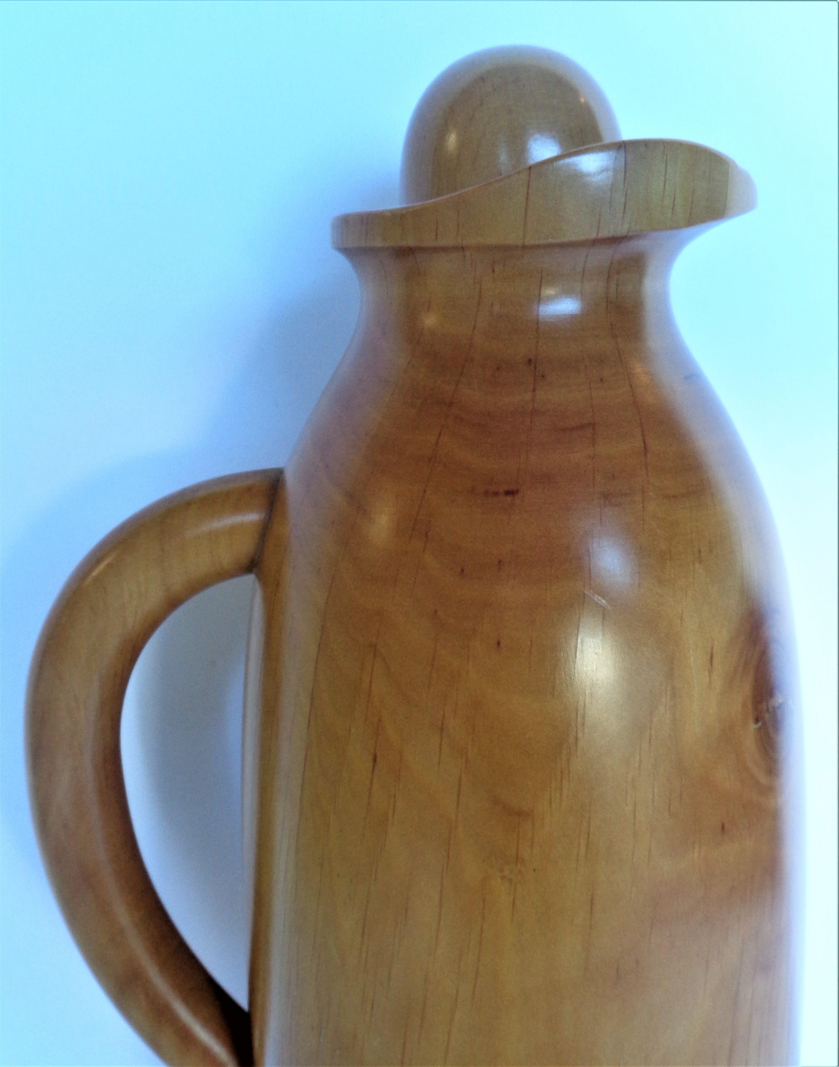 Manzoni Pietro Vietri Italy Sycamore Wood Bar Ware Thermos, circa 1970 4