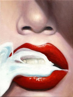 Smoke - Contemporary, Pop Art, Lips, Figurative Art, modern, female Portrait
