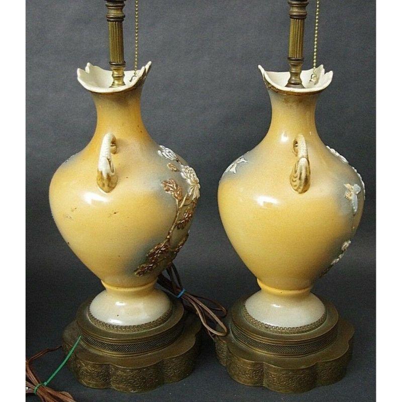 Mao Period Table Lamps Chinoiserie Amphora Elephants Butterflies Flowers For Sale 1