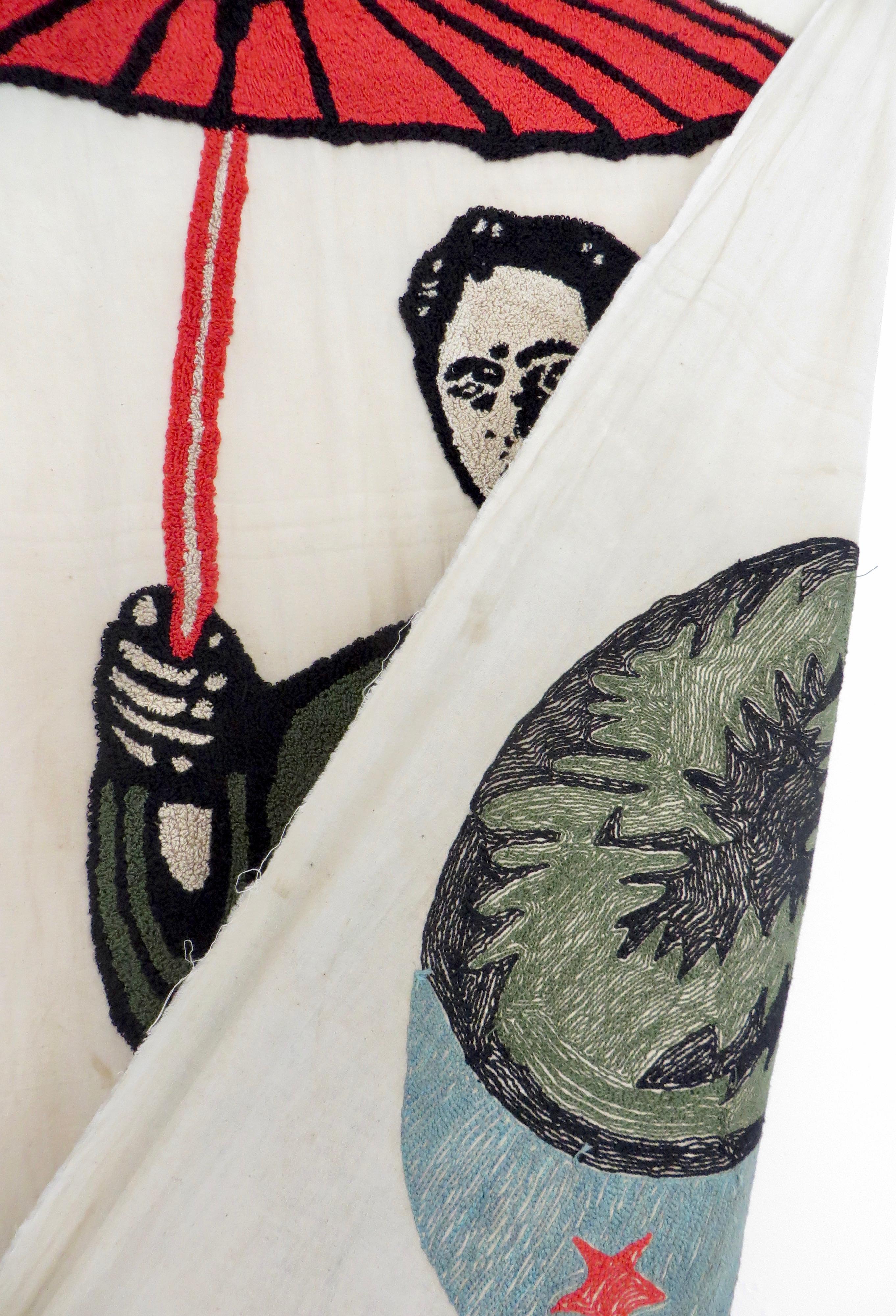 Chinese Mao Zedong Embroidered Textile Banner