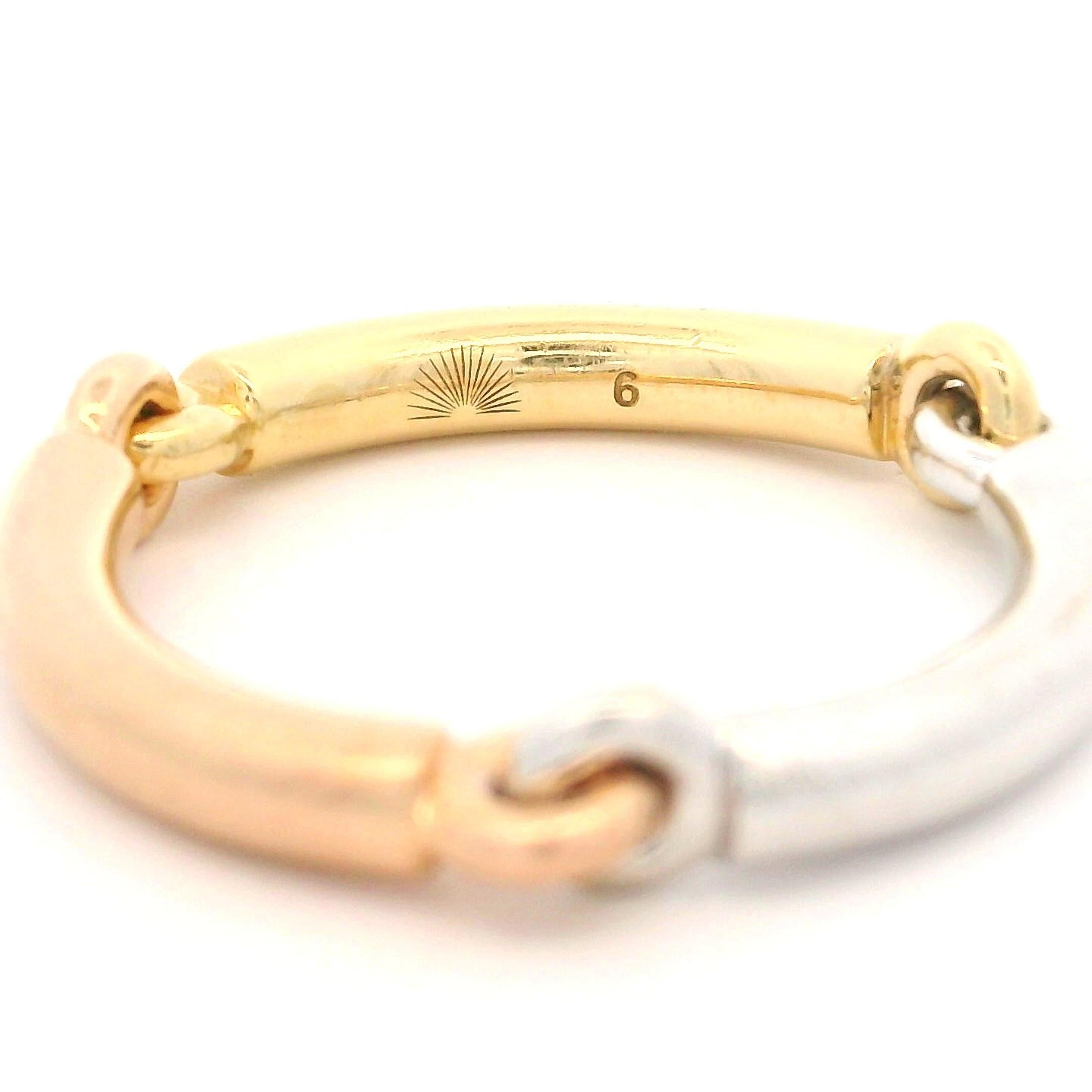 Maor 18k Tri Color Oro Finitura Lucida Lyra Anello a sezione flessibile sz 6 in vendita 1