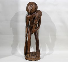 Sculpture tribale de chasseur sculptée à la main de Maori