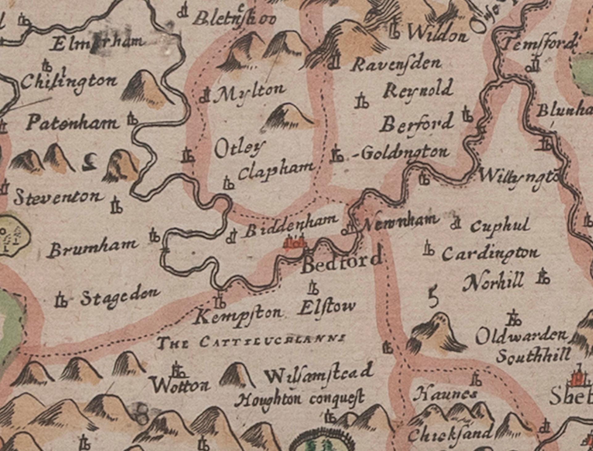 Georgian Map Bedfordshire General Framed For Sale