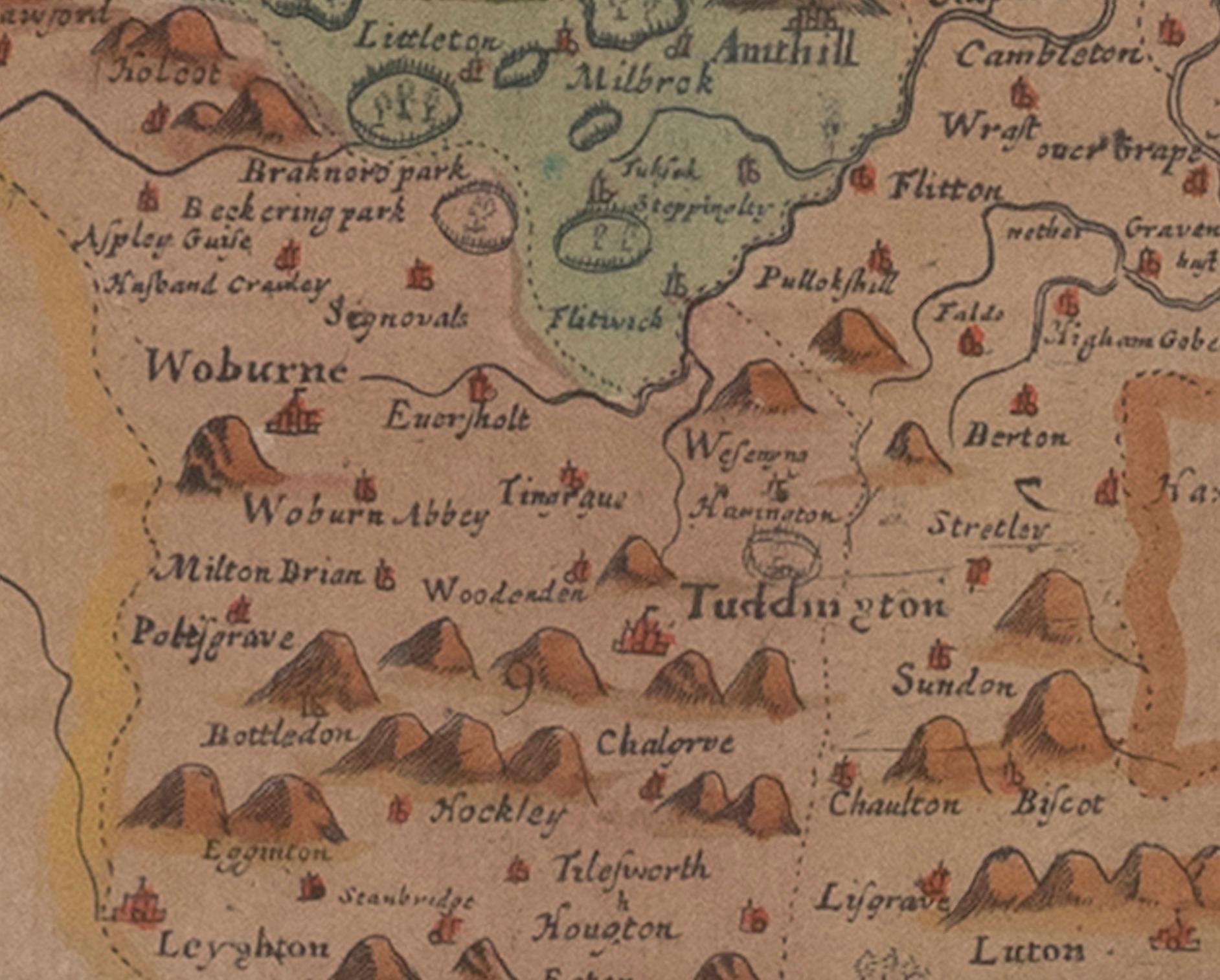 Georgian Map Bedfordshire No 3 General Framed For Sale