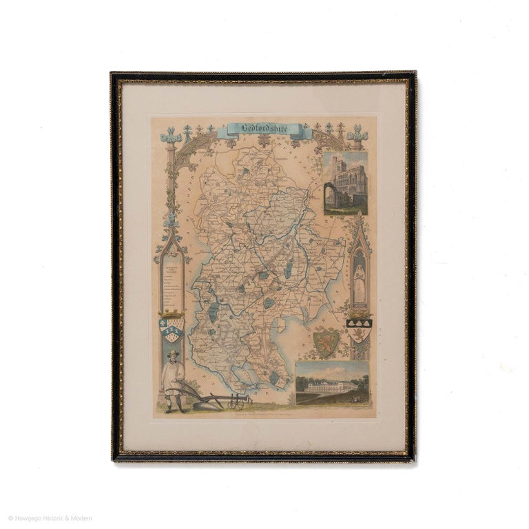 Map Bedfordshire WilliamSchmollinger Dunstable Priory Woburn Abbey