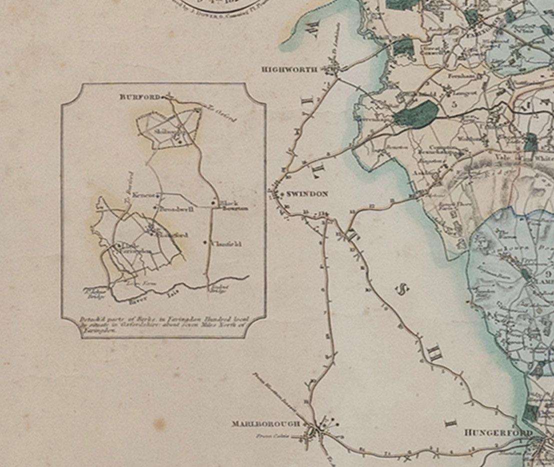 19th Century Map Berkshire C&J Greenwood Windsor Castle JDower Polling Hundreds For Sale