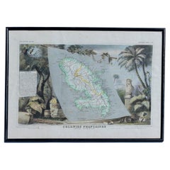 Antique Map Colonies Francaises Martinique, 1845